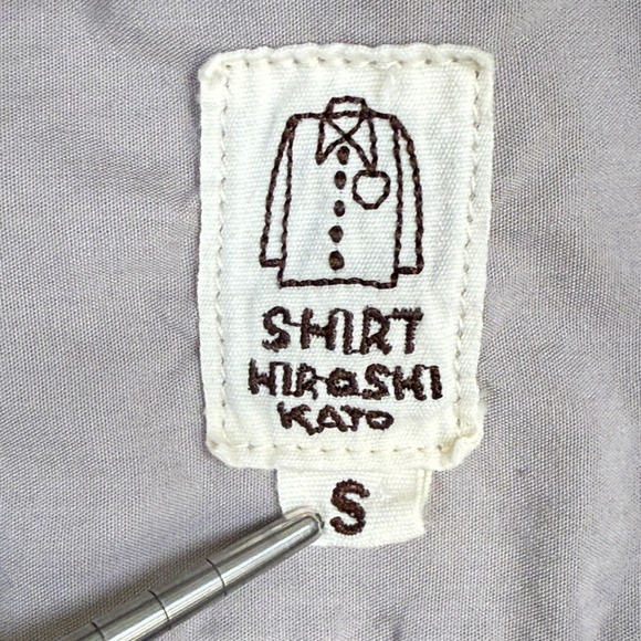 KATO BY HIROSHI KATO Men Light Grey Button Down Shirt Size SMALL Cotton - Picture 4 of 9